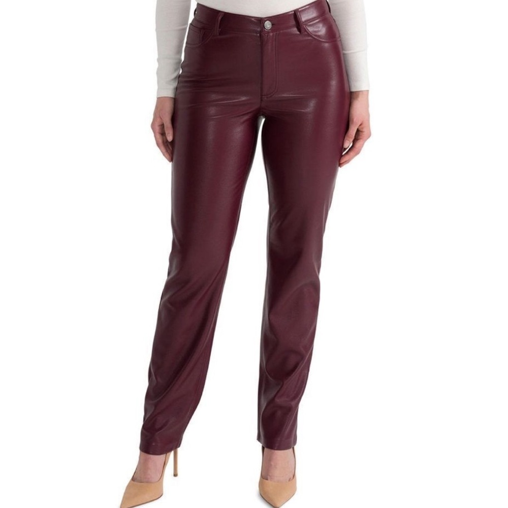 Joie Burgundy Leather Pants